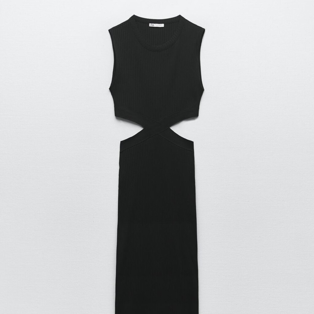 zara cut out dress black